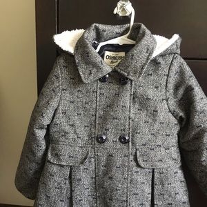 Girl’s Oshkosh Navy and Grey Peacoat